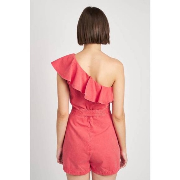 En Saison Red Ruffle Romper - Picture 2 of 4